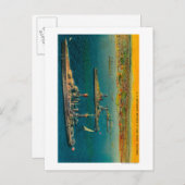 US-Schlachtschiffe in Long Beach verankert Postkarte (Vorne/Hinten)