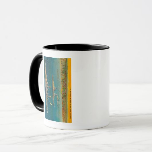 US-Schlachtschiffe in Long Beach verankert Tasse (Vorderseite Links)