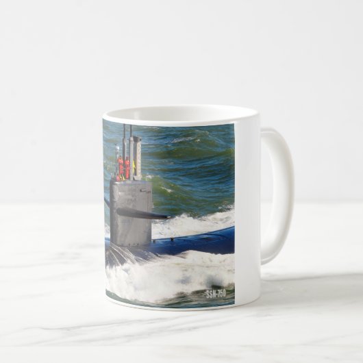 US-SCHNELLER ANGRIFF SUBMARINE - SSN-750-Tasse Kaffeetasse (VorderseiteRechts)