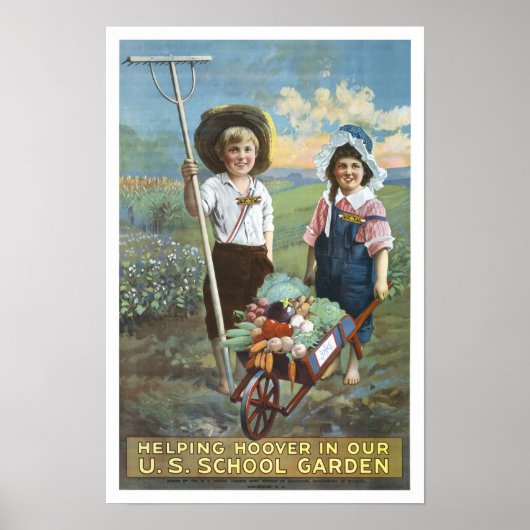 US School Gardens, 1919. Vintage Werbung Poster (Vorne)