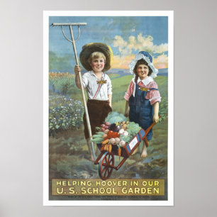 US-Schulgärten, 1919. Vintage-Werbung Poster