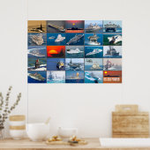 US-SEA-POWER - Montage der US-Marineschiffe Poster (Küche)