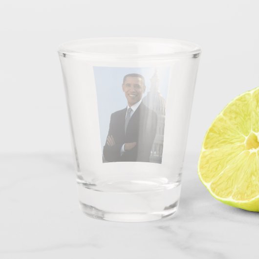 US-Senator, 44. US-Präsident Barack Obama Schnapsglas (Rückseite)