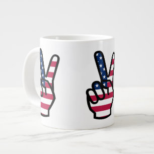US-Siegeszeichen Jumbo-Tasse