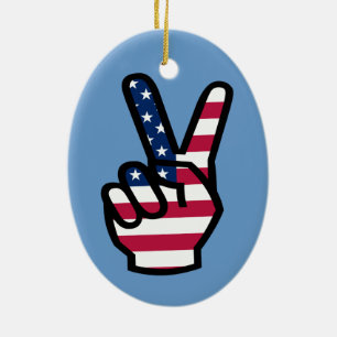 US-Siegeszeichen Keramik Ornament