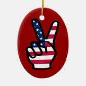 US-Siegeszeichen Keramik Ornament (Vorne)