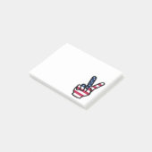 US-Siegeszeichen Post-it Klebezettel (angewinkelt)