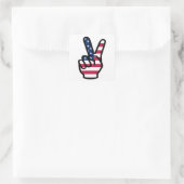 US-Siegeszeichen Quadratischer Aufkleber (Tasche)