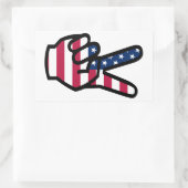 US-Siegeszeichen Rechteckiger Aufkleber (Tasche)