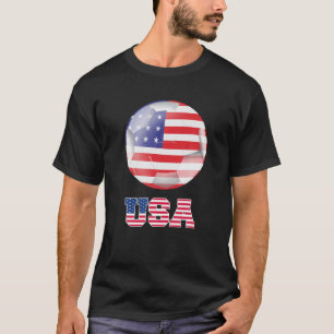 US Soccer American Flag Soccer Ball T-Shirt