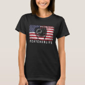 US Softball Player American Flag Softball Catcher T-Shirt (Vorderseite)