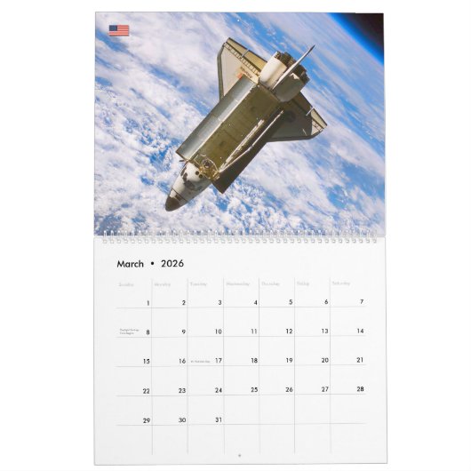 US SPACE SHUTTLE KALENDER (Mär 2026)