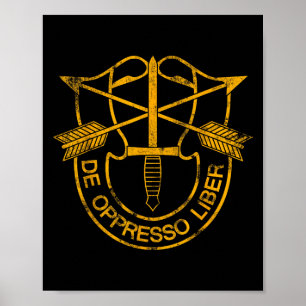 US Special Forces Veteran Logo Patriotic - De Oppr Poster