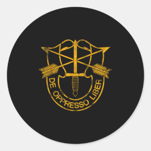 US Special Forces Veteran Logo Patriotic - De Oppr Runder Aufkleber