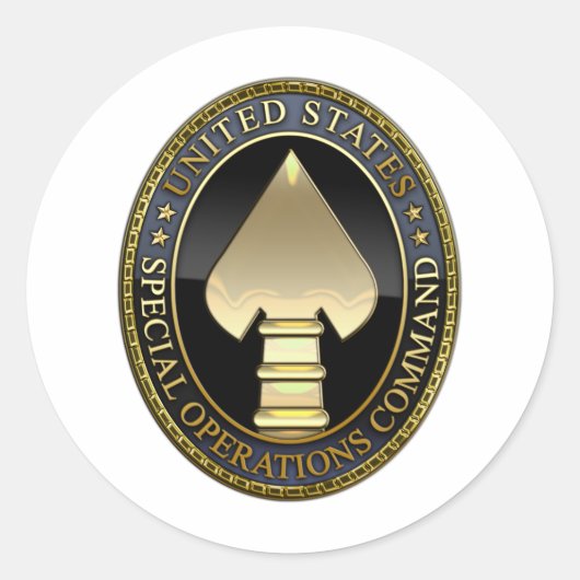 US-Spezialeinsatzkommando Runder Aufkleber (Vorderseite)