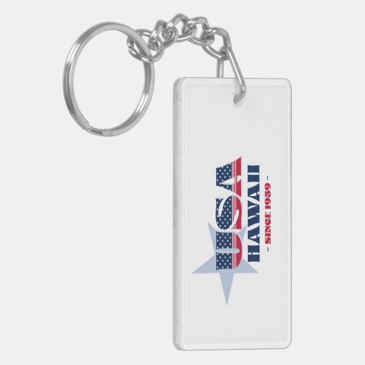 US-Staat Hawaii Monogram Acrylic Schlüsselanhänger (Vorderseite links)