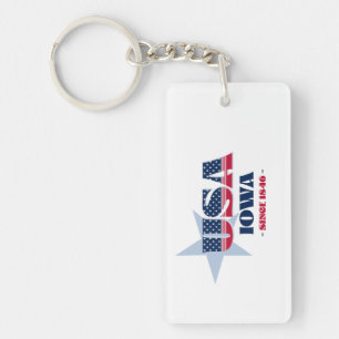 US-Staat Iowa Monogram Acrylic Schlüsselanhänger