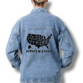 US-Staat-Karte immer in einem Staat-Zitat Blue Jeansjacke