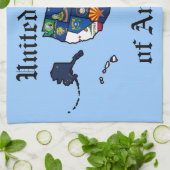 US-Staat kennzeichnet Karte Küchentuch (Gefaltet)