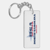US-Staat North Carolina Monogram Acrylic Schlüssel Schlüsselanhänger (Vorderseite links)