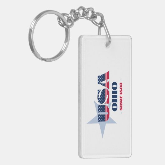 US-Staat Ohio Monogram Acrylic Schlüsselanhänger (Vorderseite links)