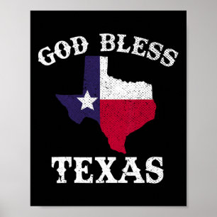 US-Staat Texas Flag Texan God Bless Texas Poster