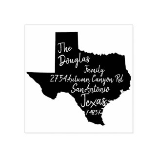 US-Staat Texas Map Rücksendeadresse Holzkunst Gummistempel
