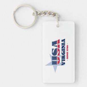 US-Staat Virginia Monogram Acrylic Schlüsselanhäng Schlüsselanhänger