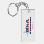 US-Staat Wisconsin Monogram Acrylic Schlüsselanhän Schlüsselanhänger (Vorderseite links)