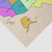 US-Staaten kartieren Gewebepapier Seidenpapier (Detail)