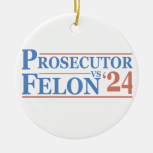 US-Staatsanwalt Vs Felon American Election 2024 T  Keramik Ornament