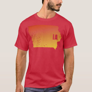US-Staatsstolz Stempelkarte von Iowa IA Buchstaben T-Shirt