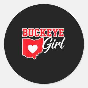 Us Städte Buckeye Girl Ohio Zuhause Herz Staat  Runder Aufkleber