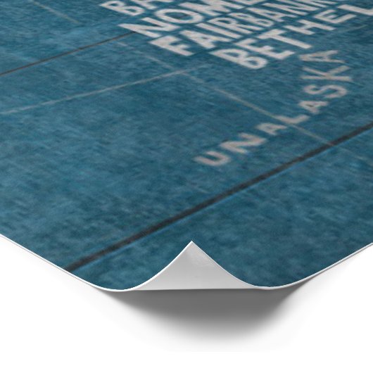 US-Stadtplan für Wood Blue Poster (Ecke)