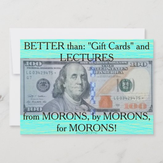 US-Star-Note 100 Dollar Mitteilungskarte (Vorderseite)