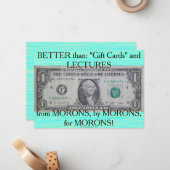 US-Star-Note Mitteilungskarte (Vorderseite/Rückseite Beispiel)