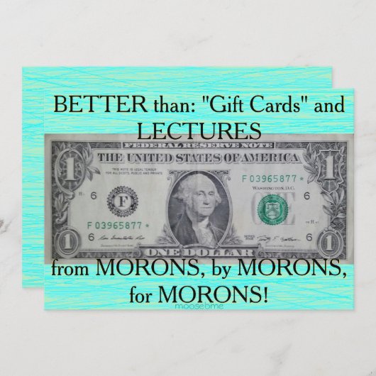 US-Star-Note Mitteilungskarte (Vorne/Hinten)