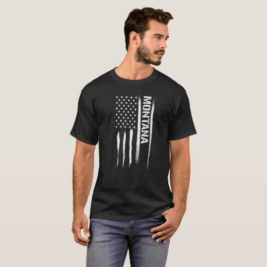 US State Montana - American Flag Sayings Premium T-Shirt (Vorne ganz)