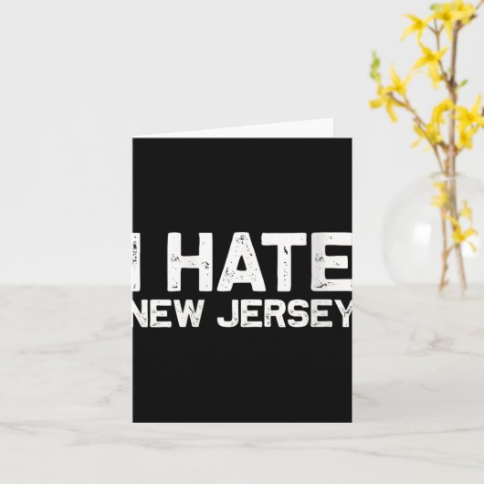 Us State Souvenir I Hate New Jersey V-neck Karte (Gelbe Blume)