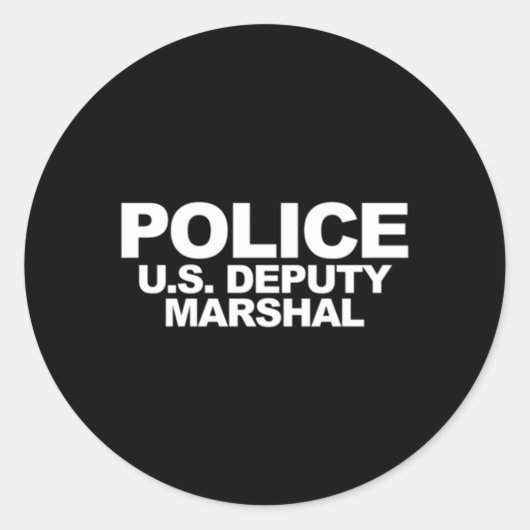 US-Stellvertretende Marschallfront Back Print Law  Runder Aufkleber (Vorderseite)