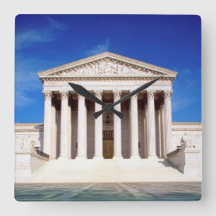 US Supreme Court building, Washington DC, USA Quadratische Wanduhr