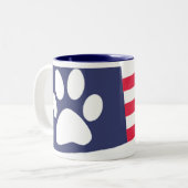 US-Tatzenflaggen-Tasse Zweifarbige Tasse (Vorderseite Links)