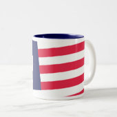 US-Tatzenflaggen-Tasse Zweifarbige Tasse (VorderseiteRechts)