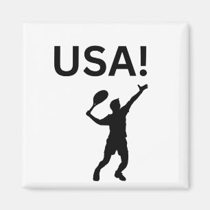 US-Tennisspieler mit Punkt als Ball Magnet