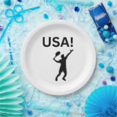 US-Tennisspieler mit Punkt als Ball Pappteller (Party)