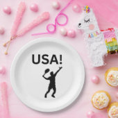 US-Tennisspieler mit Punkt als Ball Pappteller (Party)