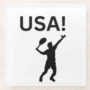 US-Tennisspieler Patriotischer Sportstil Glasuntersetzer