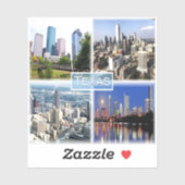 US Texas - Downtown Houston - Downtown Dallas - Aufkleber (Blatt)