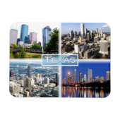 US Texas - Downtown Houston - Downtown Dallas - Magnet (Horizontal)