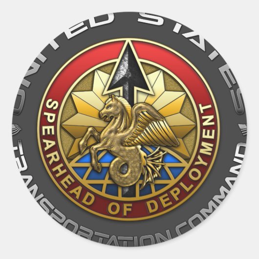 US-Transportkommando Runder Aufkleber (Vorderseite)
